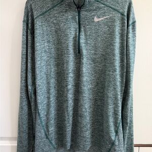 Nike Run Heathered Green Quarter-Zip Pullover